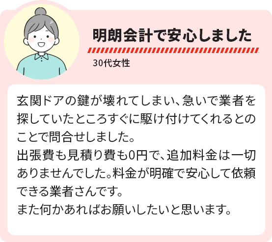 明朗会計で安心しました